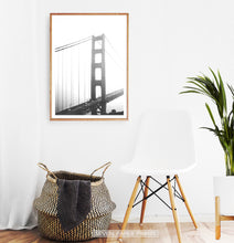 Load image into Gallery viewer, San Francisco Golden Gate Bridge Wall Art in Black and White