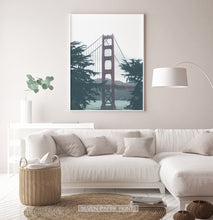 Load image into Gallery viewer, Golden Gate Bridge Green Foggy Photo Art