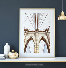 Load image into Gallery viewer, Brooklyn Bridge In Between Cables Net Photography Print