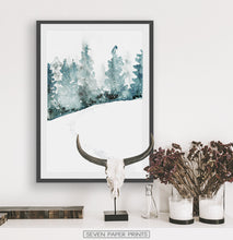 Load image into Gallery viewer, Black-framed With Bull Skull and some dried plants