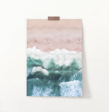 Load image into Gallery viewer, Pink Beach and Green Sea Water Aerial Photography Wall Art
