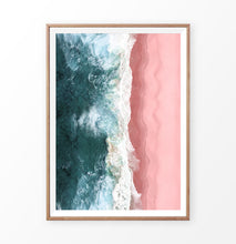 Load image into Gallery viewer, Top view of the Pink Ocean Beach Photography