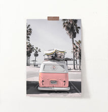 Load image into Gallery viewer, Beach Poster Art with Retro VW Bus