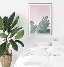 Load image into Gallery viewer, Tropical Leaves with Blush Pink Background