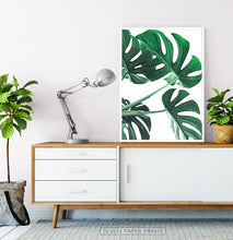 Load image into Gallery viewer, Green Monstera Leaves Wall Art