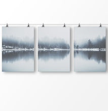 Load image into Gallery viewer, Lake house decor, lake reflection wall art, Forest prints, Modern minimalist landscape, Scandinavian wall art