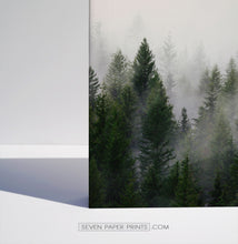 Load image into Gallery viewer, Green foggy forest canvas set of 3 prints #152