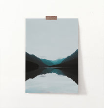 Load image into Gallery viewer, Teal Mountain Mirror Lake Nordic Landscape Wall Art