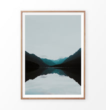 Load image into Gallery viewer, Teal Mountain Mirror Lake Nordic Landscape Wall Art