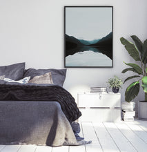Load image into Gallery viewer, Teal Mountain Mirror Lake Nordic Landscape Wall Art