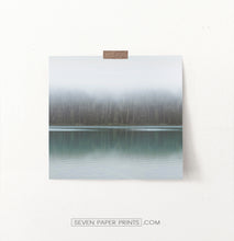 Load image into Gallery viewer, Foggy Green Forest Calm Morning Lake Poster Natural Colors