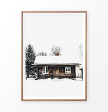 Load image into Gallery viewer, Wood-framed Wooden Cabin Covered in Snow Poster