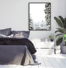 Load image into Gallery viewer, Black-framed Covered In Snow Forest Clearing Wall Art