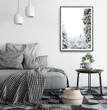 Load image into Gallery viewer, Black-framed Covered In Snow Forest Clearing Wall Art
