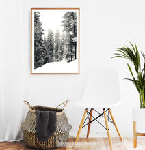 Load image into Gallery viewer, Wood-framed Snowdrift In A Winter Forest Photo Print