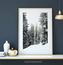 Load image into Gallery viewer, Gold-framed Snowdrift In A Winter Forest Photo Print