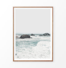 Load image into Gallery viewer, Coastal Wall Art with Ocean Beach and Rocks in the waves