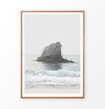 Load image into Gallery viewer, Ocean Rock in Turquoise Waves Wall Decor
