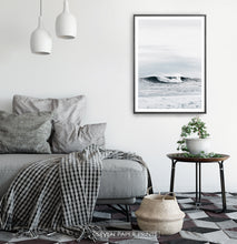 Load image into Gallery viewer, High Ocean Waves Surf Photography on Sofa