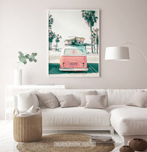 Load image into Gallery viewer, Beach Poster Art with Retro VW Bus
