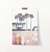 Load image into Gallery viewer, Coastal Surf Print with Palm Trees