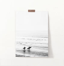 Load image into Gallery viewer, Black and White Surfers Photo Print