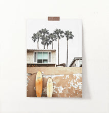 Load image into Gallery viewer, Coastal Surf Print with Palm Trees