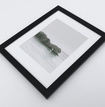 Load image into Gallery viewer, A framed photo print with a rock in the ocean