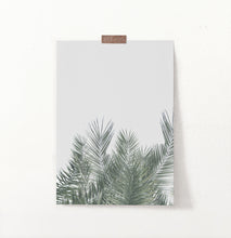 Load image into Gallery viewer, Green Palm Leaf on Gray Print