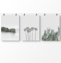 Load image into Gallery viewer, Palm Tree Leaves, Beach Wall Art Décor, Ocean Beach Waves, Ocean Rock
