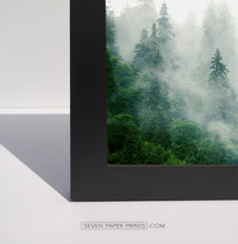 Load image into Gallery viewer, Misty Green Forest Landscape Set of 3 Framed Posters
