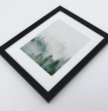 Load image into Gallery viewer, Misty Green Forest Landscape Set of 3 Framed Posters