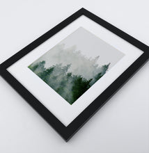 Load image into Gallery viewer, Misty Green Forest Landscape Set of 3 Framed Posters