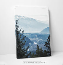 Load image into Gallery viewer, Blue forest in the mountains landscape. 3 piece canvas #208