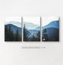 Load image into Gallery viewer, Blue forest in the mountains landscape. 3 piece canvas #208