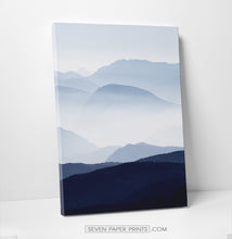 Load image into Gallery viewer, Blue mountain landscape canvas triptych #211