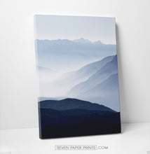 Load image into Gallery viewer, Blue mountain landscape canvas triptych #211
