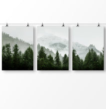 Load image into Gallery viewer, Trees Wall Art, Nature Art, Pine Trees Poster, Mountain Landscape, Green Forest Art