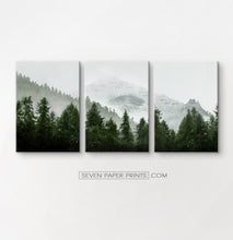 Load image into Gallery viewer, Green forest set of 3 canvas wall art #218