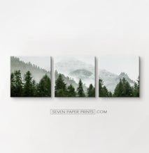 Load image into Gallery viewer, Green forest set of 3 canvas wall art #218
