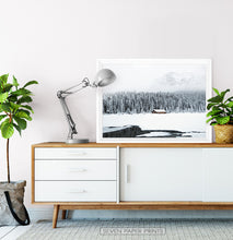 Load image into Gallery viewer, Woods House on a Mountain Lake Wall Art
