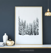 Load image into Gallery viewer, Gold-Framed Snow-Covered Spruce Winter Forest Wall Art