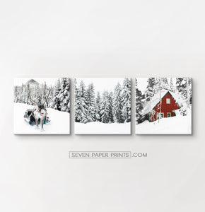 Christmas set of 3 canvases with reindeer #223