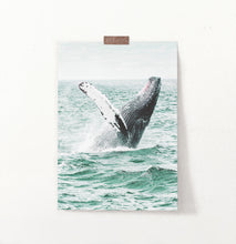 Load image into Gallery viewer, Humpback Whale in Turquoise Waves Print
