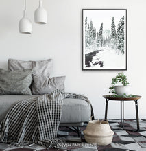 Load image into Gallery viewer, Beautiful Winter Forest River Wall Art