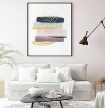 Load image into Gallery viewer, Modern Abstract Art with Gold Splashes