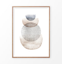 Load image into Gallery viewer, Brown Watercolor Abstract Art with Blue and Gray