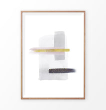 Load image into Gallery viewer, Boho abstract brush artwork with black, gray and golden strokes