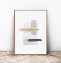 Load image into Gallery viewer, Gray and Black Abstract Painting with Gold Stroke