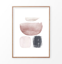 Load image into Gallery viewer, Watercolor Abstract Pink, Navy Blue and Powder Colors Art Poster
